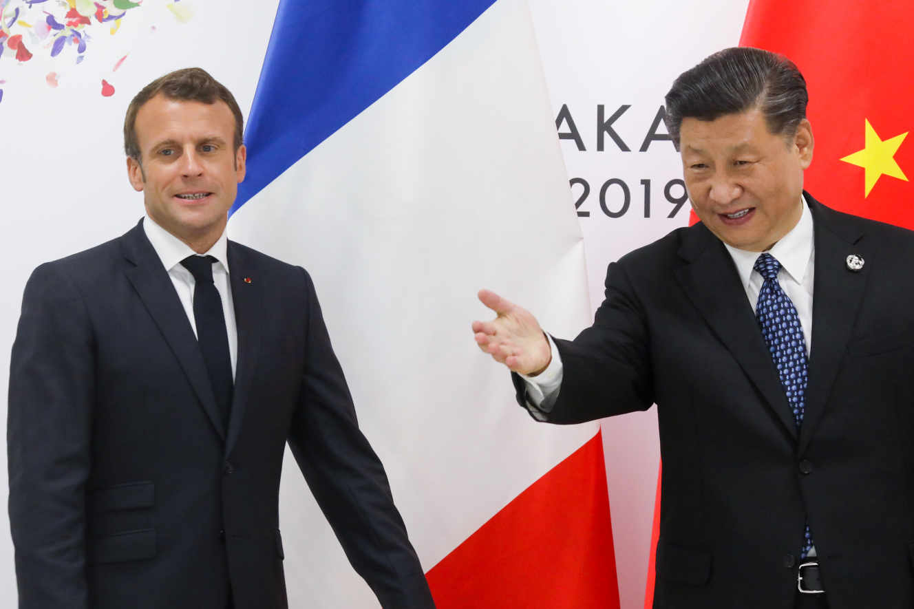 Le président, Emmanuel Macron lors d’une rencontre bilatérale avec le président chinois Xi Jinping, au sommet du G20, à Osaka (Japon), le 29 juin 2019. LUDOVIC MARIN / AFP